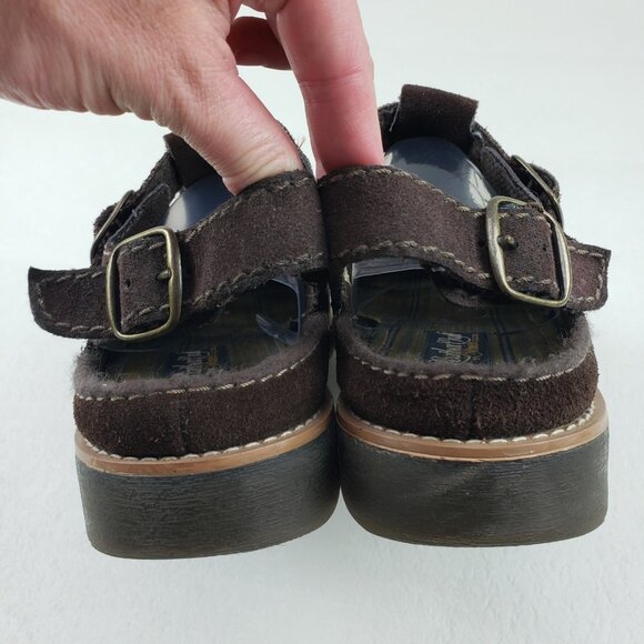 Vintage Leather Craft Chunky Fisherman Sandal Womens 10 Brown Platform Y2K 90s - Picture 10 of 16